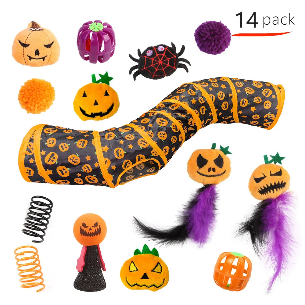 Halloween Cat Toy Variety Set with Wand, Mouse and Bell