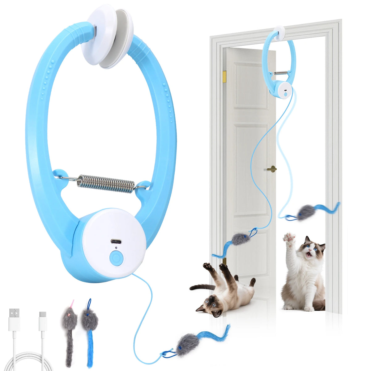 USB Rechargeable Electric Fluttering Butterfly Feather Wand Cat Toy