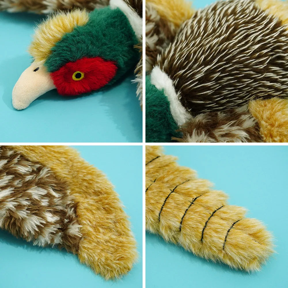 Jouet pour chien couineur en peluche canard avec avantages de nettoyage dentaire