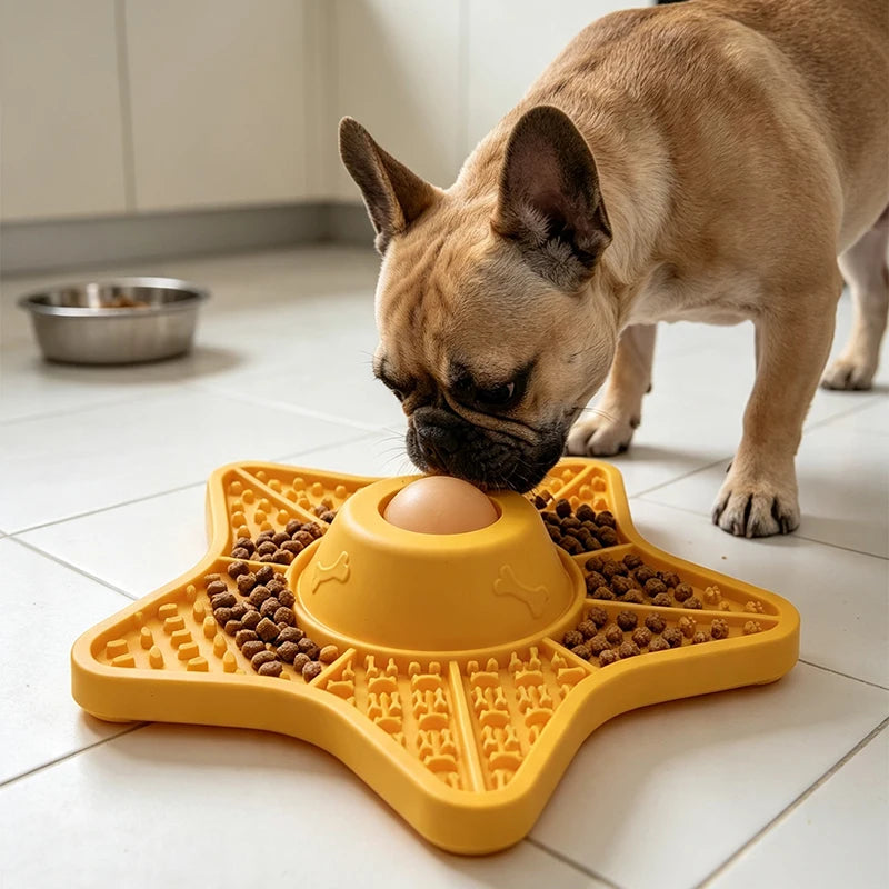 2-in-1 Star Shaped Silicone Slow Feeder & Lick Mat for Dogs & Cats