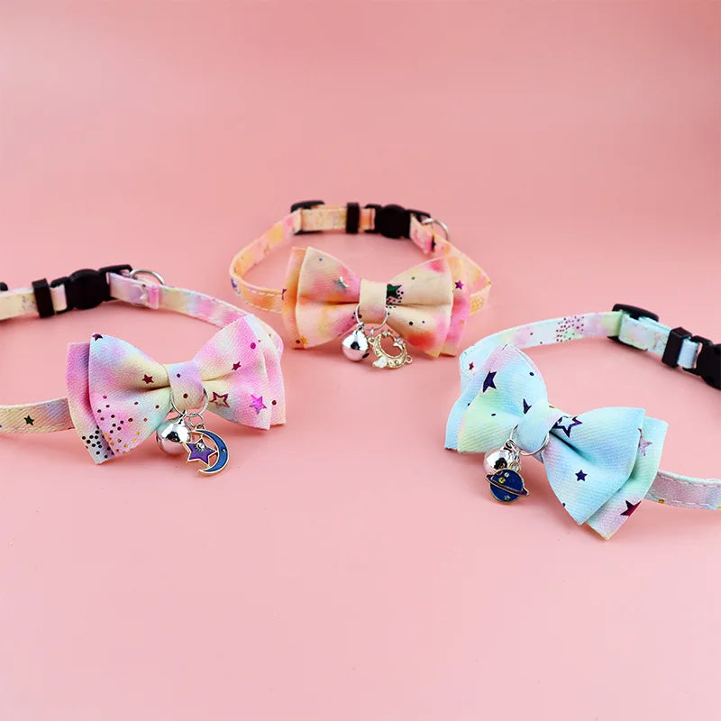 Colourful Butterfly & Star Pet Collar with Bell