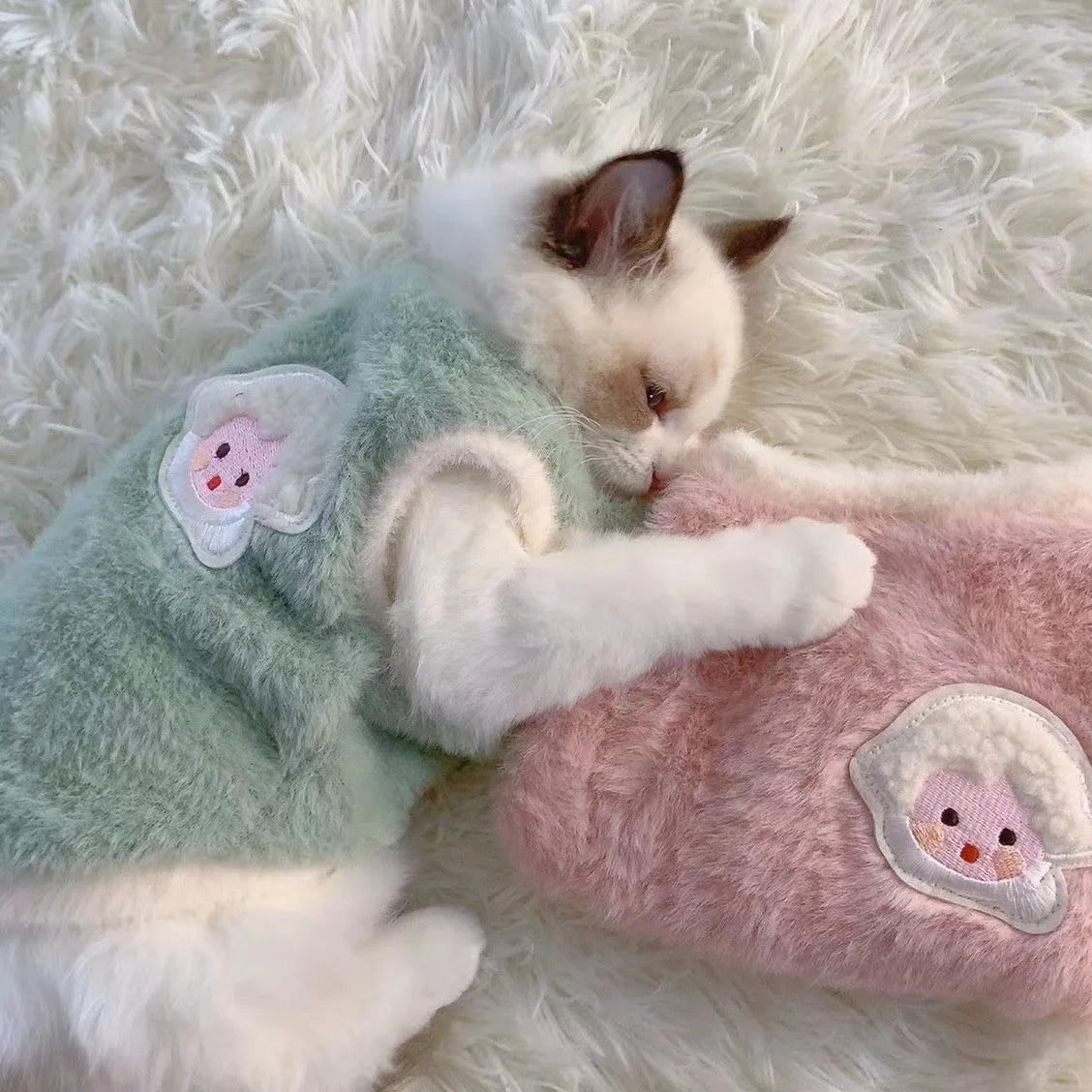 Faux Rabbit Fur Plush Dog & Cat Vest