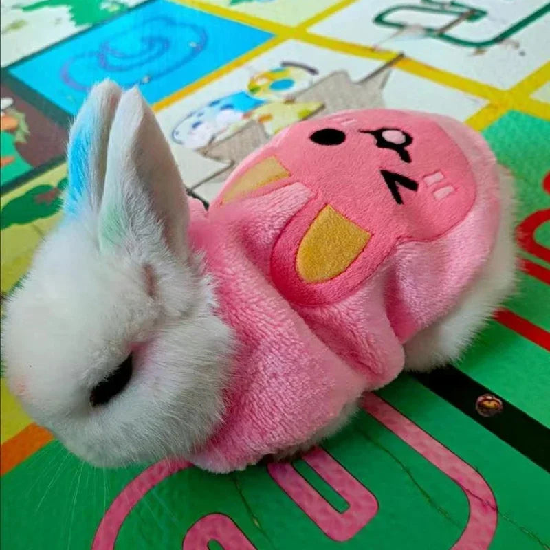 Cartoon Print Plush Vest for Small Animals & Kittens