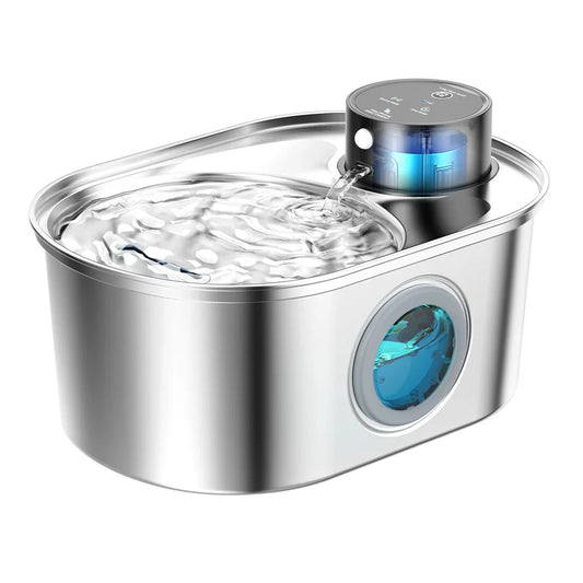 3.2L Wireless Motion Sensor Pet Water Fountain - Stainless Steel Rechargeable Automatic Dispenser