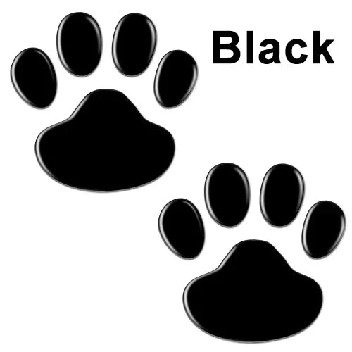 3D Paw Print Car Stickers - Animal Footprint Decals (2-Pack)