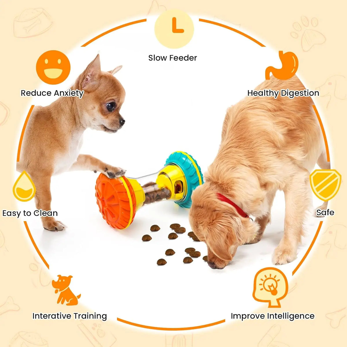 Interactive Dog Puzzle Feeder – Treat Dispensing Enrichment Toy