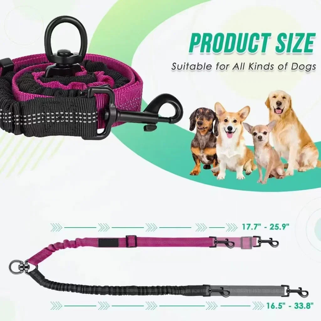 16ft Dual Dog Leash with Shock Absorbing Bungee