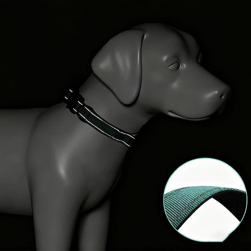 Tactical Dog Collar with Leather-Wrapped Leash Handle