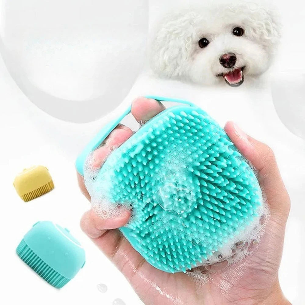 Silicone Pet Bath Brush - Massage Grooming Comb for Dogs and Cats