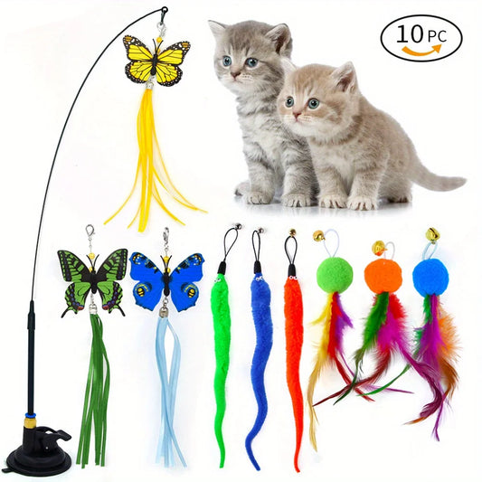 Suction Cup Cat Wand 10-Pack Set