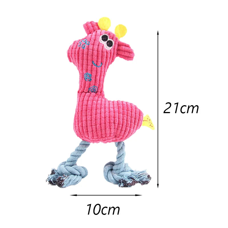 Animal Shaped Squeaky Fleece Chew Toy for Small Dogs