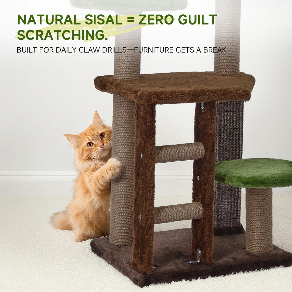 Multi-Tier Cat Tree with Scratching Post & Perch
