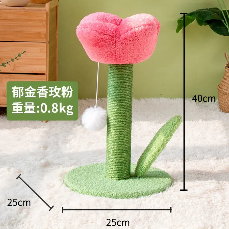 Tulip Cat Tower with Sisal Scratching Post & Kitten Teaser