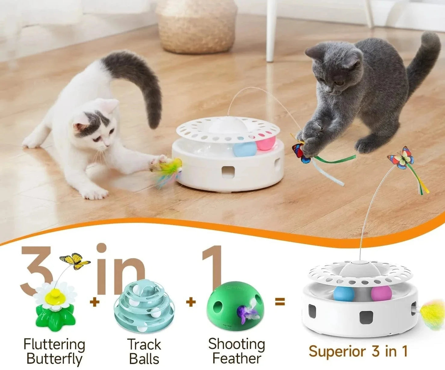 3-in-1 Smart Interactive Cat Toy