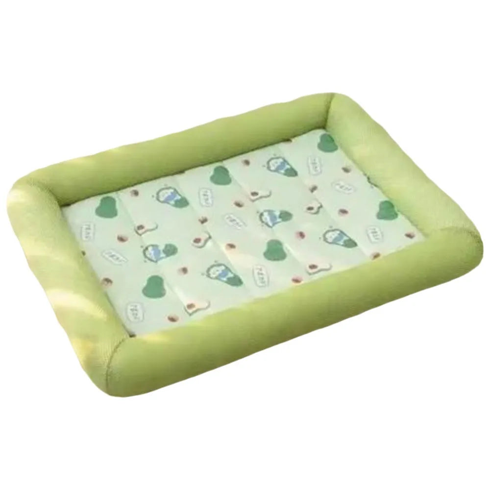 Square Cooling Pet Bed with Neck Support — Breathable, Waterproof & Anti-Slip for Dogs & Cats