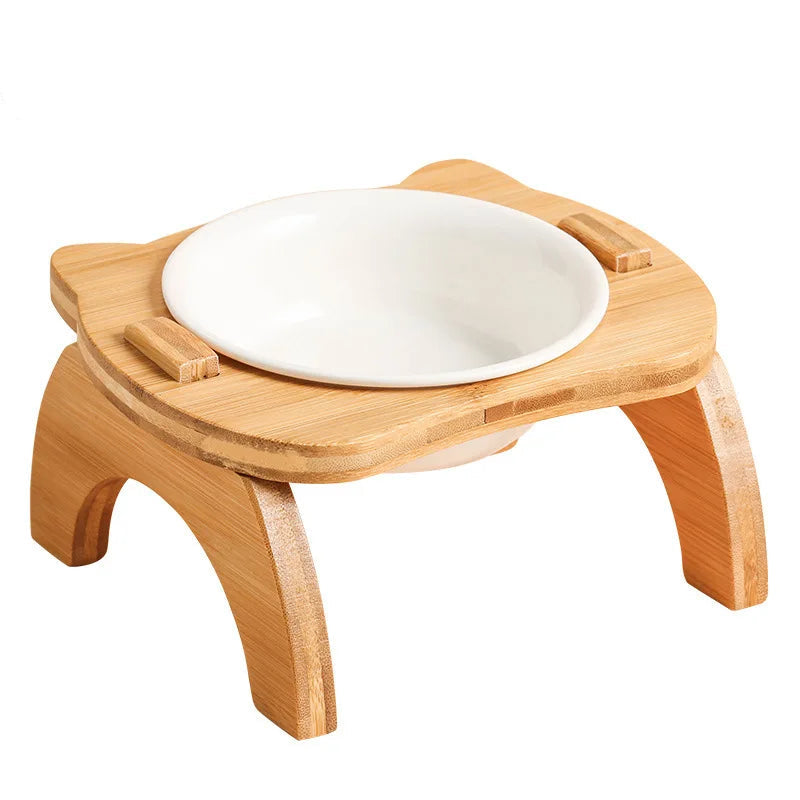 Raised Cat Bowl Set with Tilted Stand