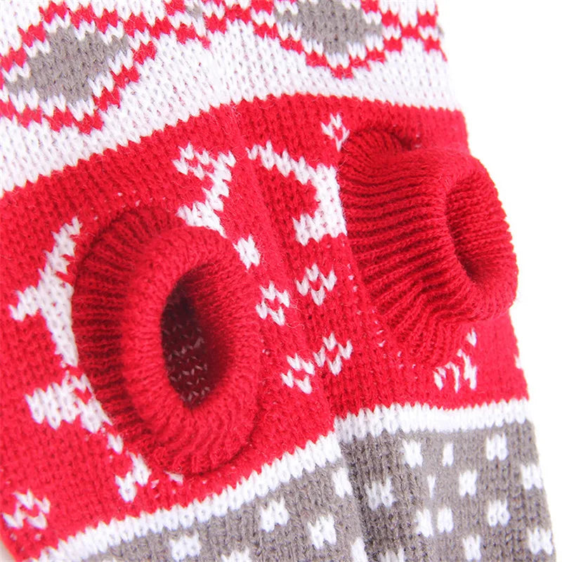Autumn Winter Elk Print Knit Sweater for Medium & Large Dogs