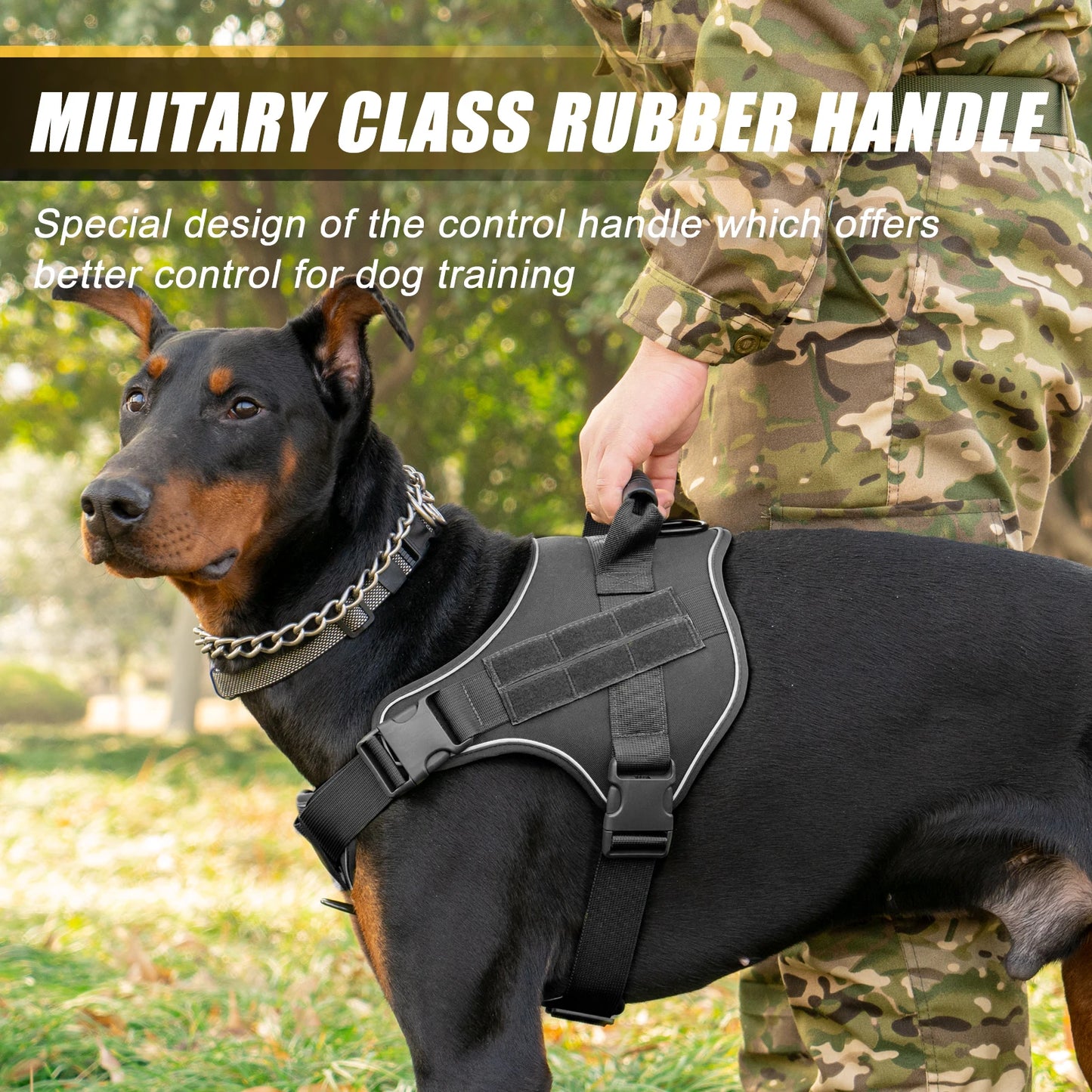 Tactical Dog Training Vest Harness – No-Escape Design