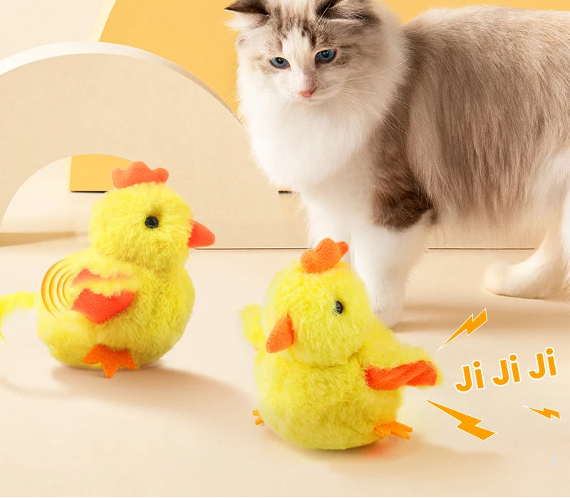 Interactive Remote Control Flapping Chick Cat Toy — Catnip Filled, Realistic Sound & Rechargeable