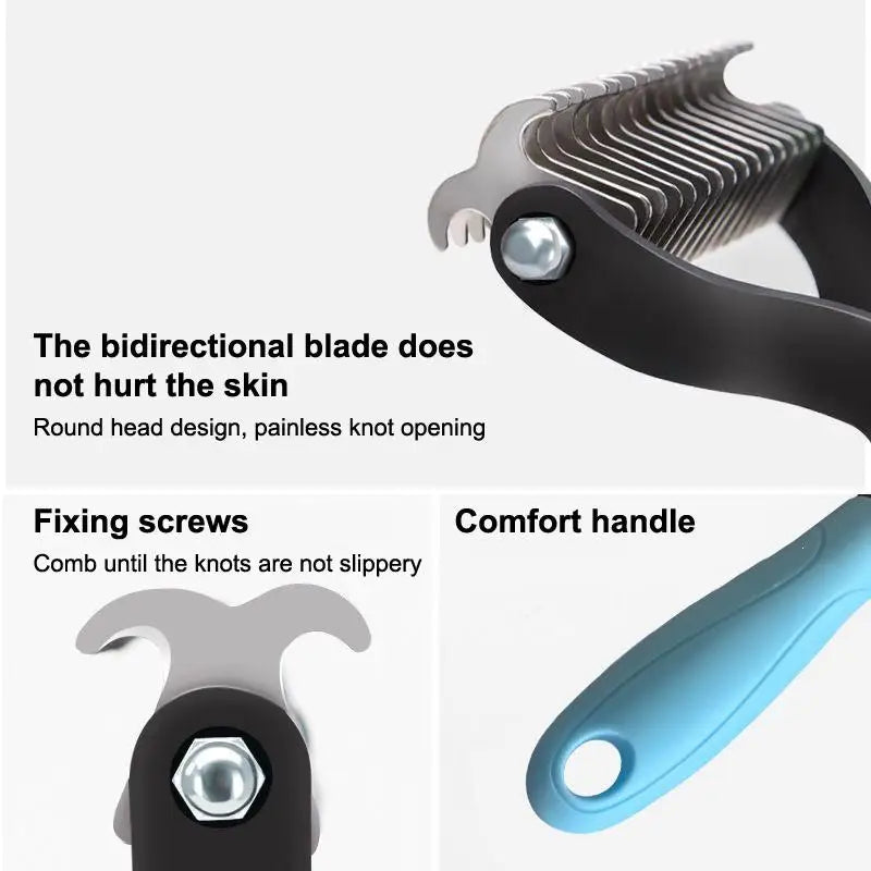 2-Sided Pet Deshedding & Dematting Brush