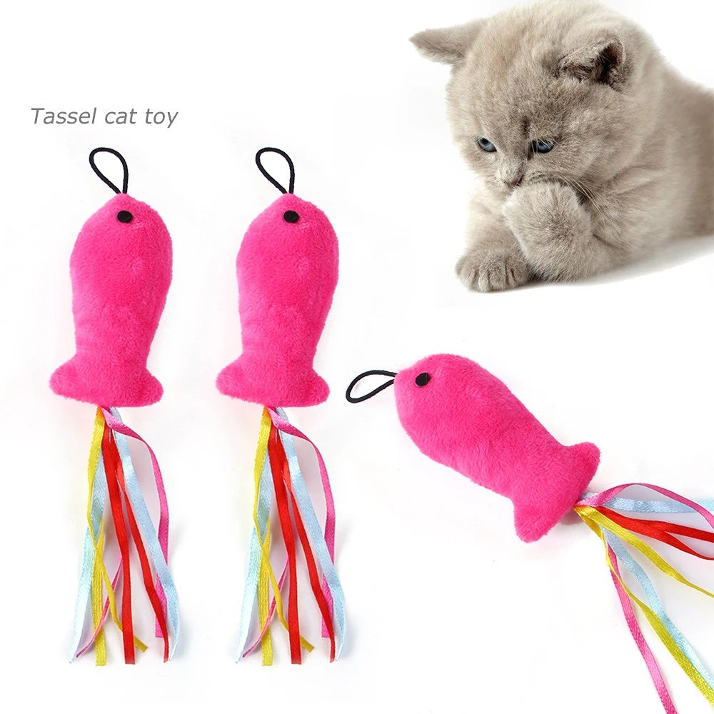 Ensemble d'accessoires de remplacement pour jouets pour chats avec souris, ver et balle