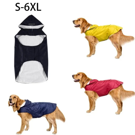 Waterproof Reflective Dog Raincoat with Hood – Sizes S to 6XL
