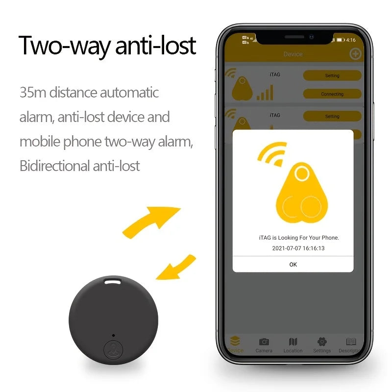 Traqueur intelligent sans fil et porte-clés anti-perte pour animaux, clés et portefeuilles