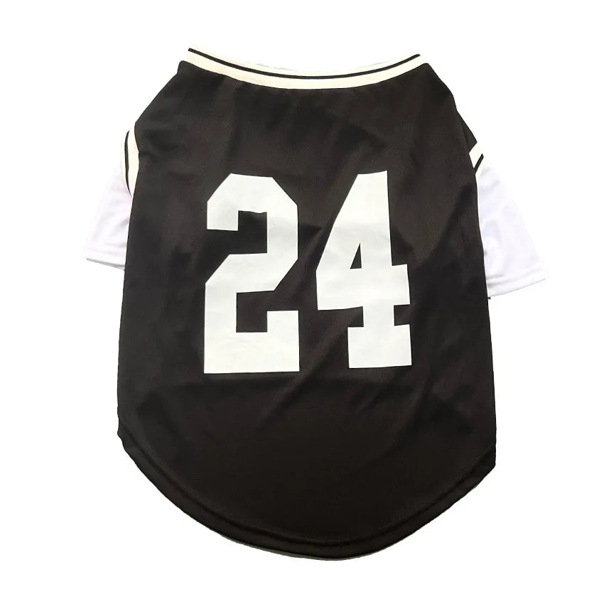 T-shirt gilet rafraîchissant pour chien en similicuir imprimé ballon de basket | Haut décontracté d'été pour chiens de taille moyenne et grande