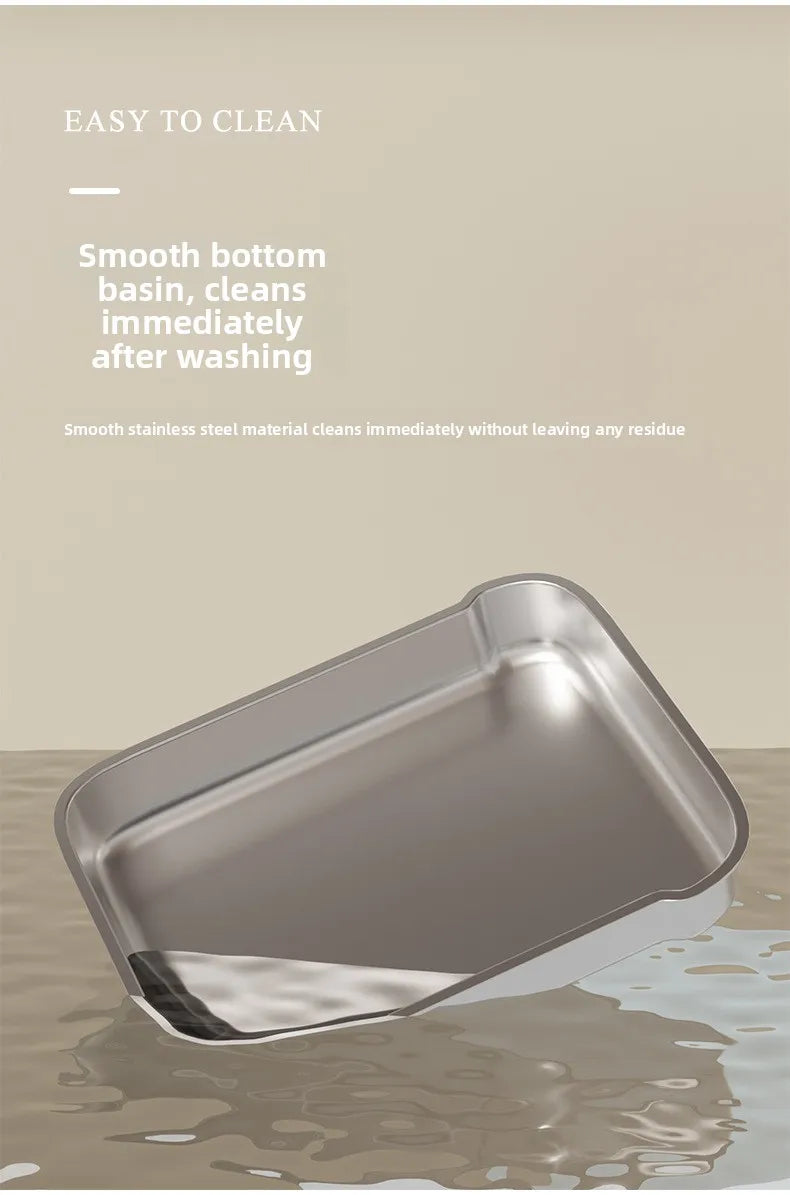 XXL Stainless Steel Enclosed Self-Cleaning Cat Litter Box — Anti-Splash Drawer in White, Yellow & Pink