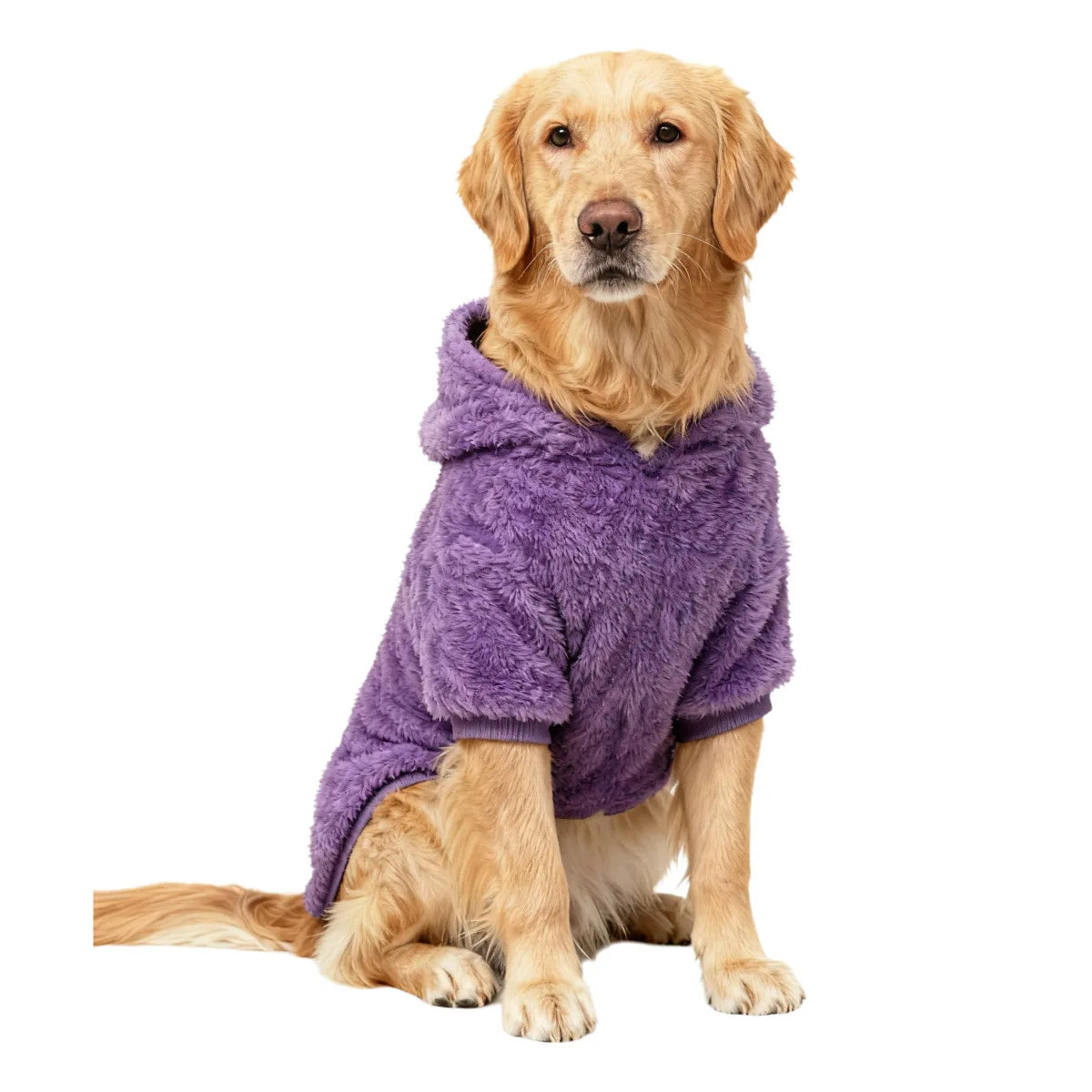 Plush Fleece Dog Hoodie | Soft Warm Winter Outdoor Coat for Medium & Large Dogs