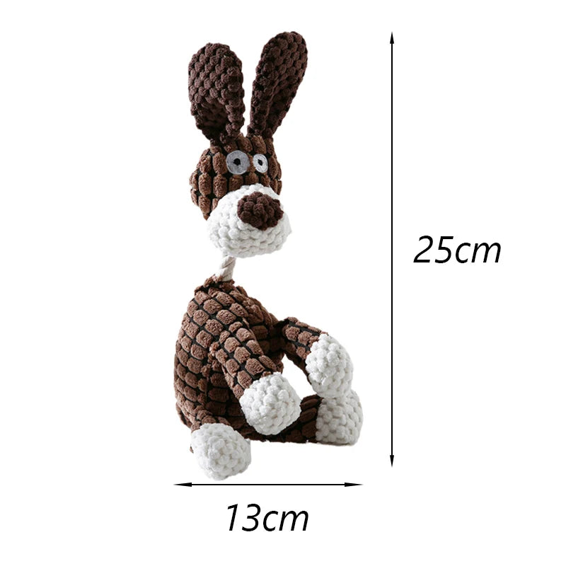 Animal Shaped Squeaky Fleece Chew Toy for Small Dogs