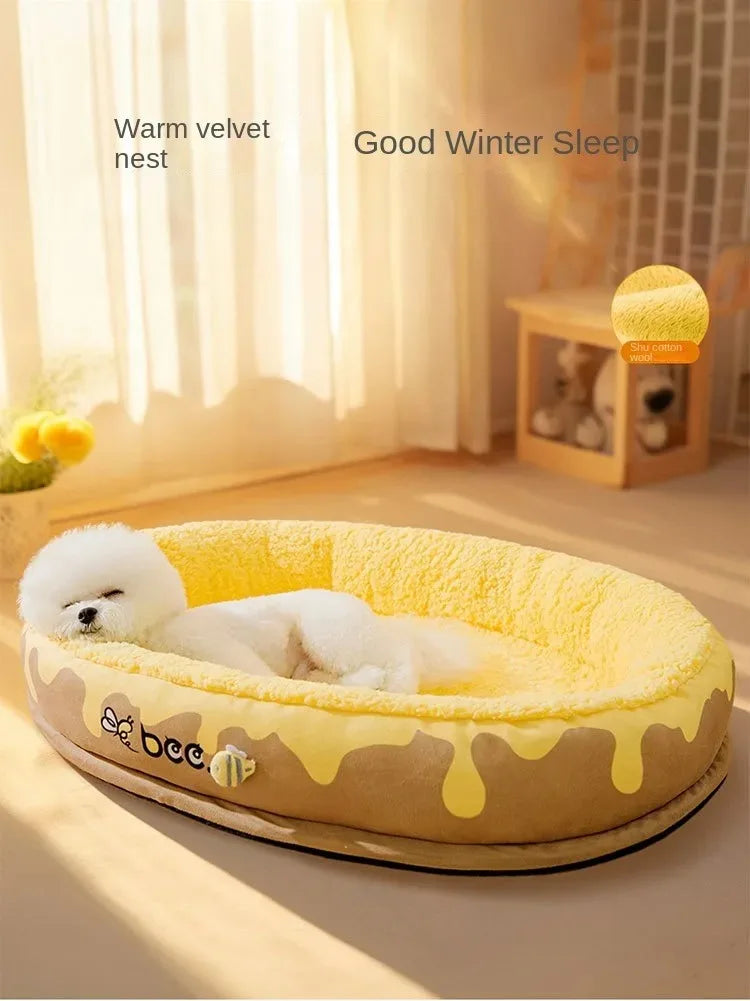 Panier Douillet pour Chien avec Couverture - Coussin Moelleux pour Chats et Chiens de Petite à Grande Taille