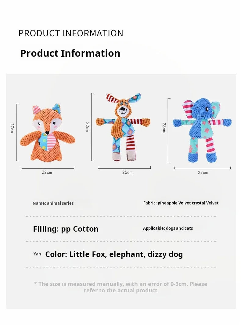 Jouets de dentition en peluche pour animaux - Jouets à mâcher couineurs et résistants aux morsures pour chiens et chats