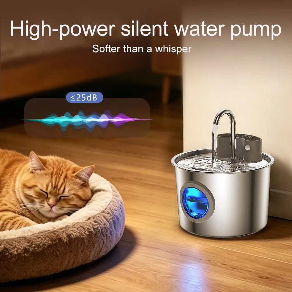 Wireless Rechargeable Pet Water Fountain with Motion Sensor
