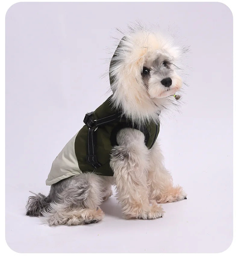 Fleece Hooded Dog Jacket – Warm Plush Winter Coat for Dogs & Cats
