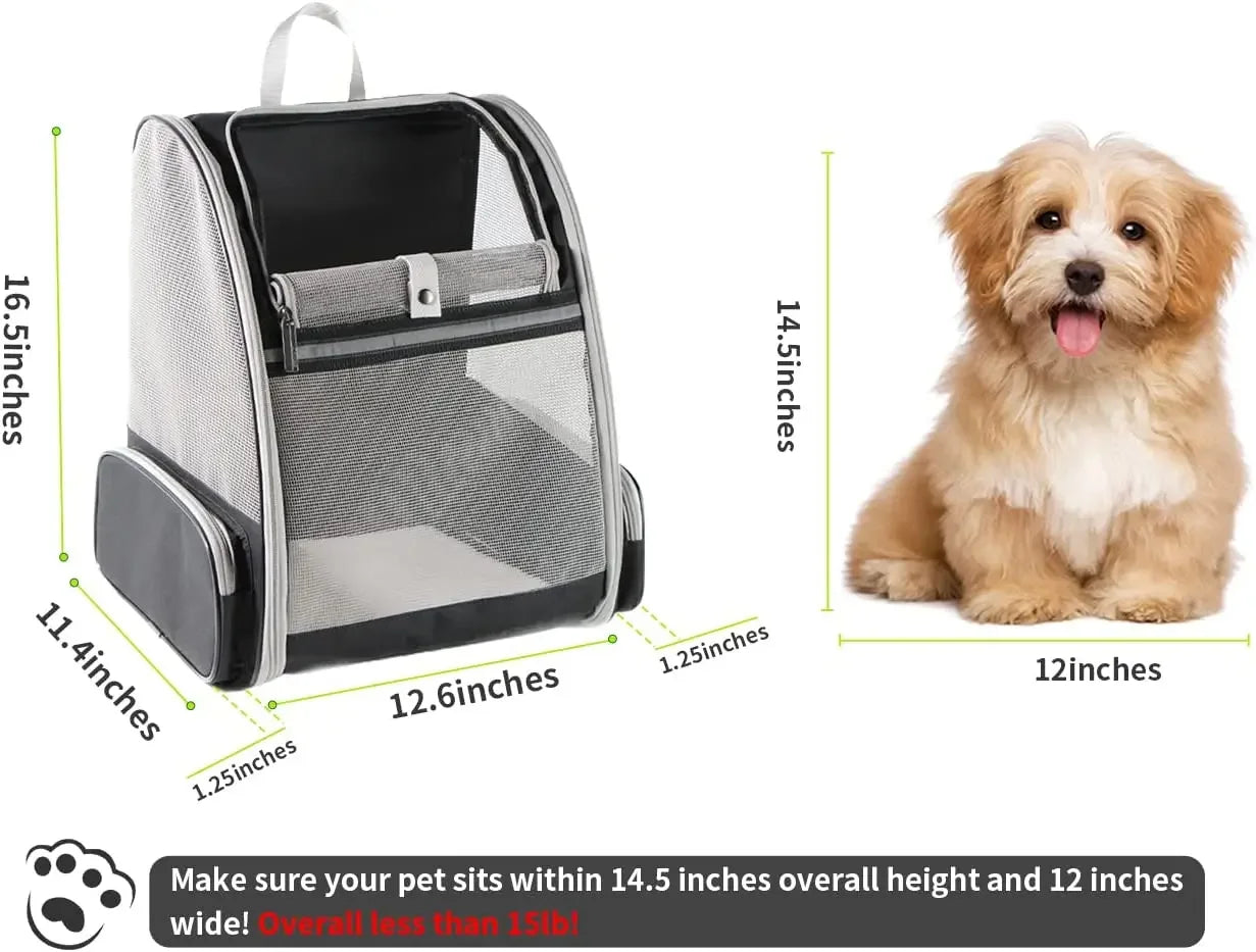 Breathable Foldable Pet Carrier Backpack — Portable Travel Bag for Cats & Puppies
