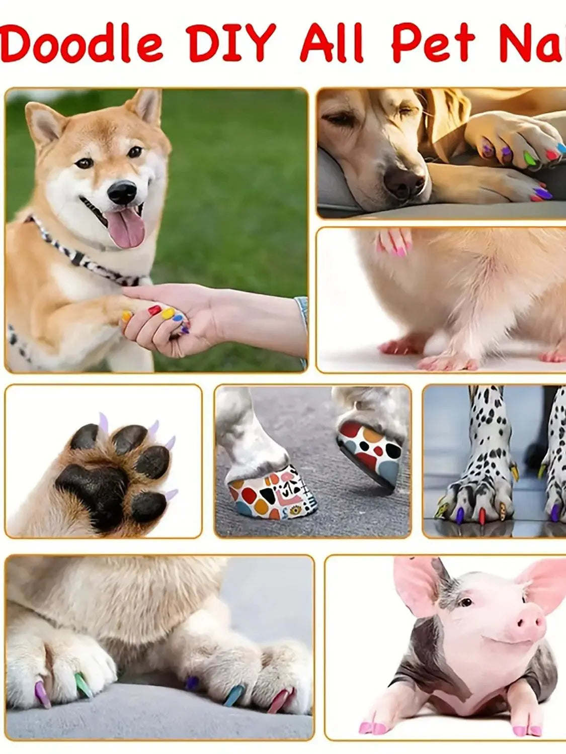 Pet Nail Polish Set - Safe DIY Nail Art Kit for Dogs & Cats (12/24 Colors)
