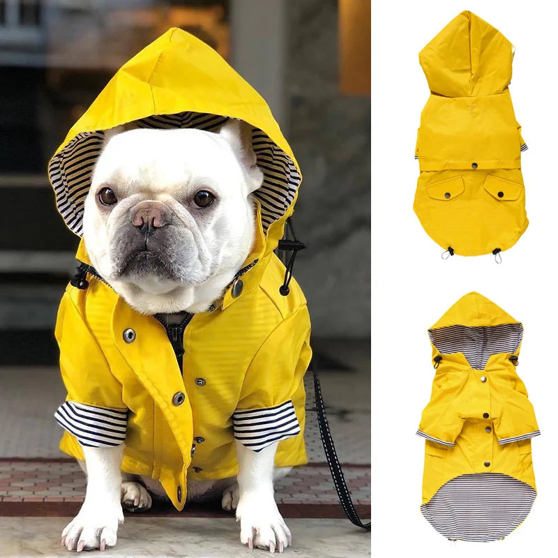 Waterproof Striped Raincoat for Dogs