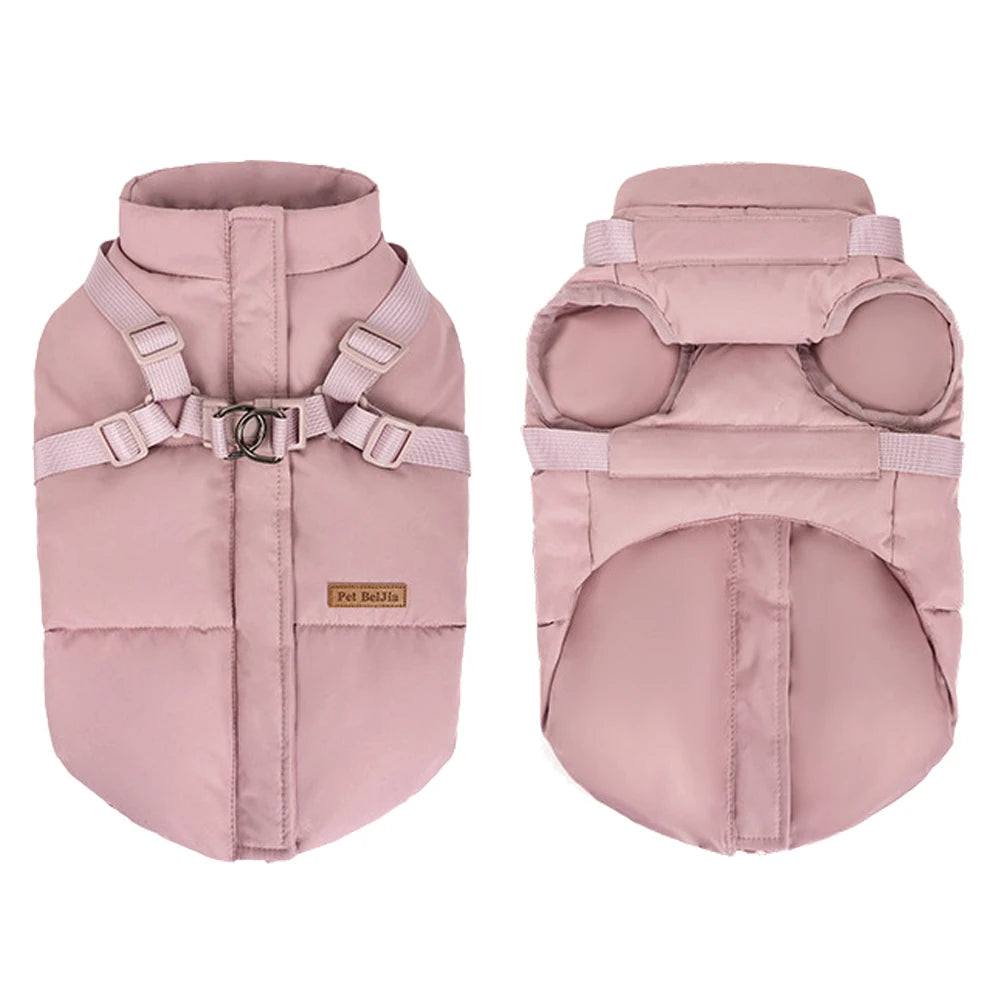 Autumn Winter Pet Clothes Outdoor Dog Jacket with Harness for Small Medium Dogs Thick Warm Pet Cotton-Padded Clothing