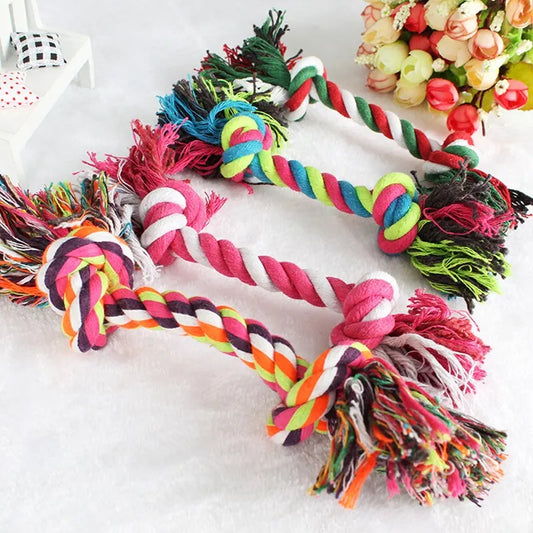 Cotton Rope Knot Dog Toy - Dental Health Chew Toy for All Dog Sizes