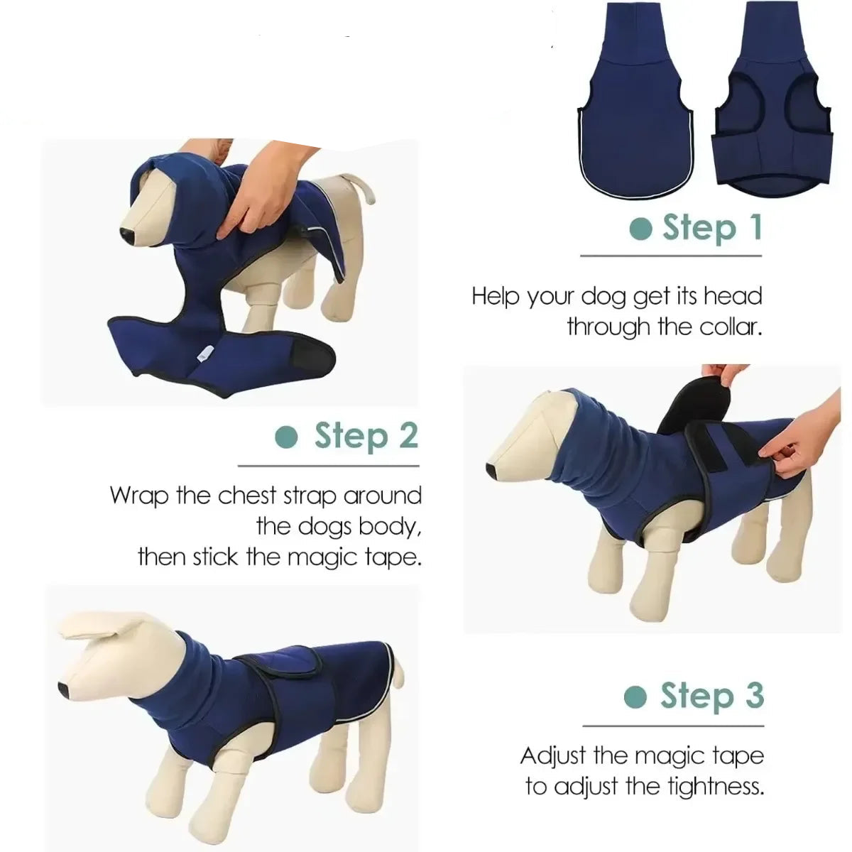 Gilet anti-anxiété pour chien avec capuche