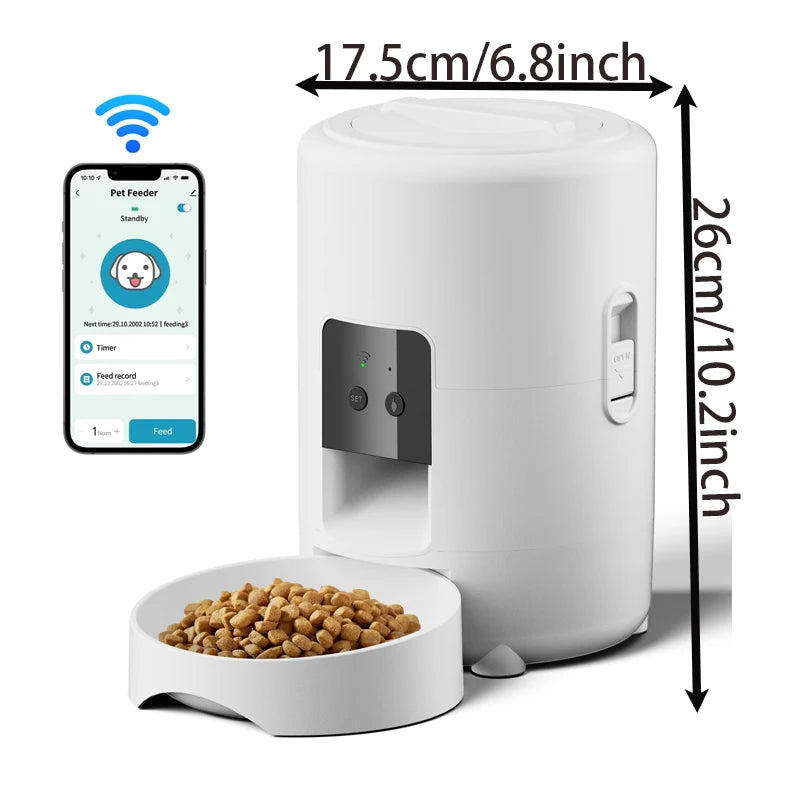 Tuya APP controls the cat feeder,only supports 2.4G network, can only be powered by USB, has no screen display smart pet feeder