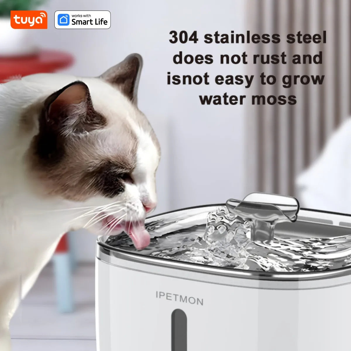 2.5L Smart Cat Water Fountain — App-Controlled with Stainless Steel Bowl & 3 Filters