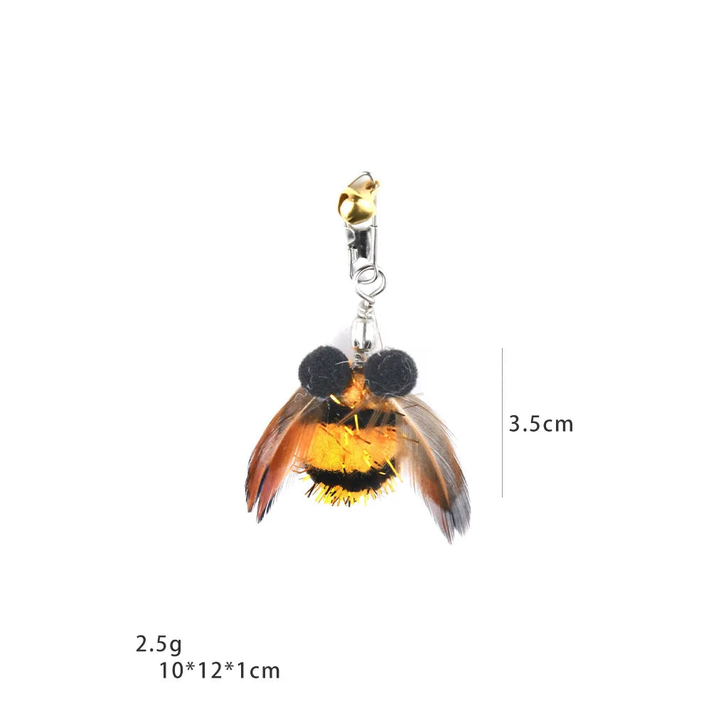 Interactive Cat Feather Toy with Bell