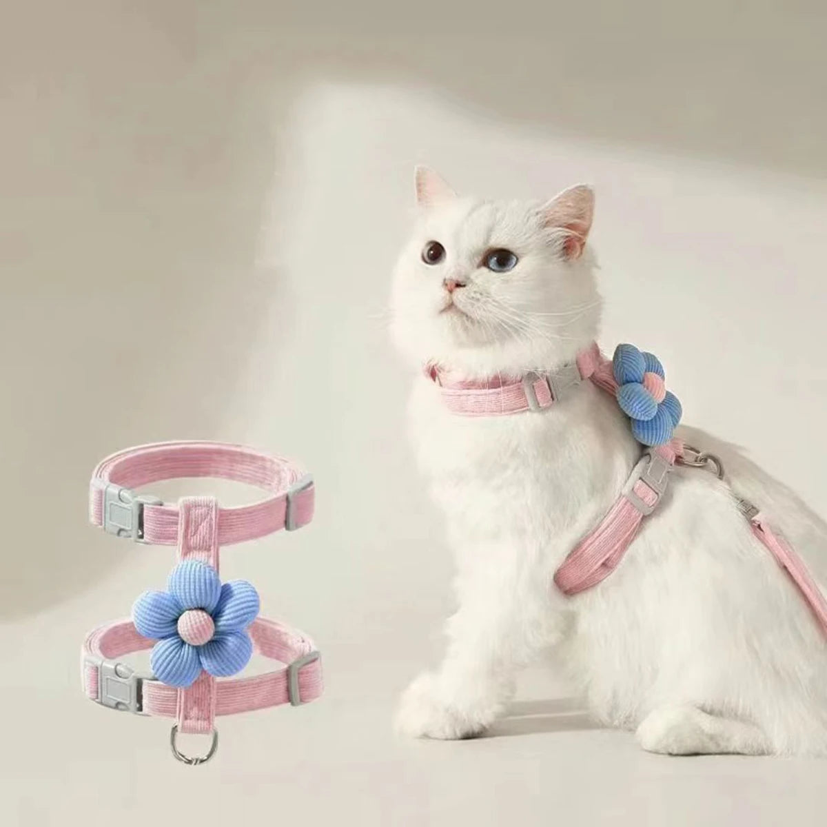 Breathable Adjustable Harness & Leash Set for Cats and Small Dogs