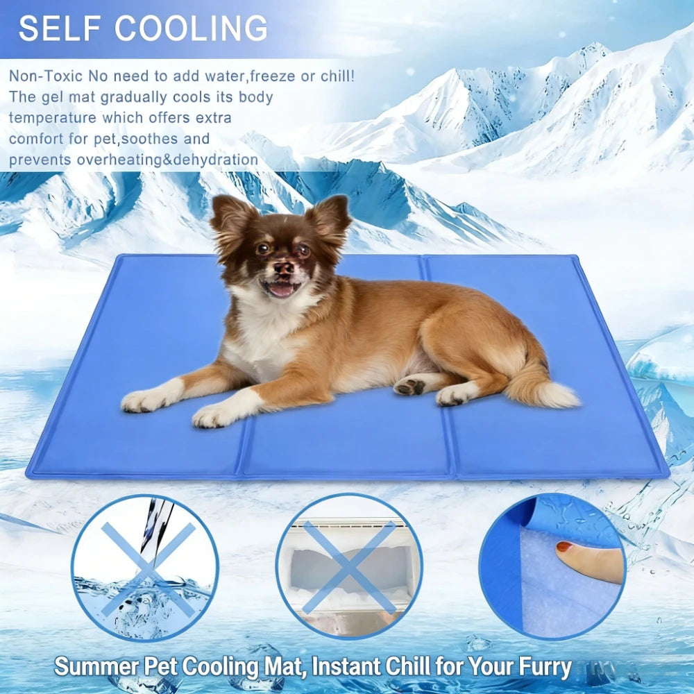 Cooling Gel Ice Mat for Dogs & Cats – Summer Heat Relief Sleeping Pad