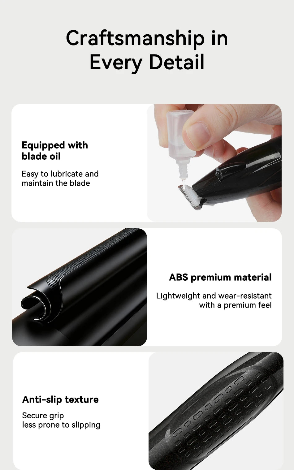 Electric Pet Clipper with Front Light — Rechargeable Adjustable Trimmer for Dog & Cat Claws, Ears & Hair