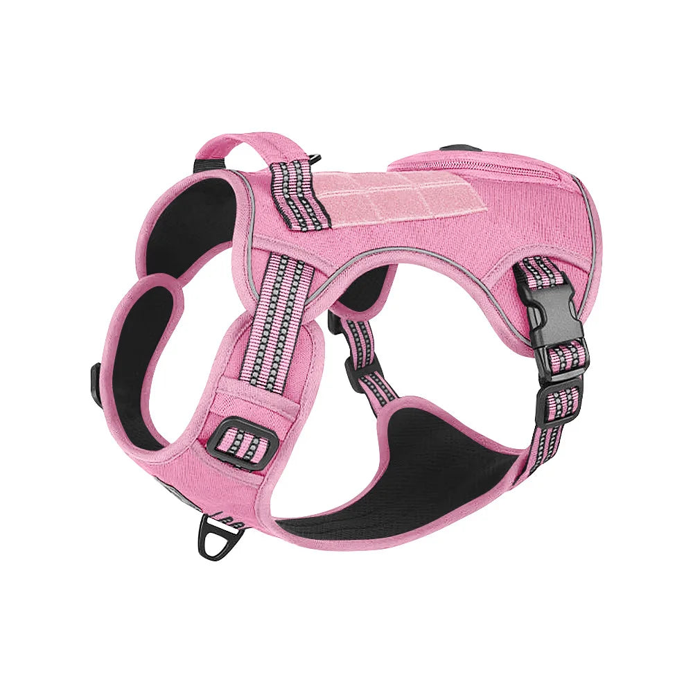 Harnais tactique anti-traction réfléchissant pour chiens de taille moyenne et grande