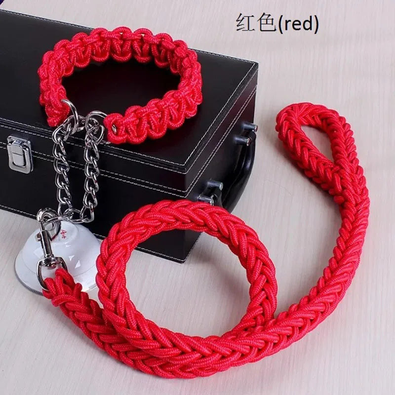 Ensemble laisse et collier réglables pour chiens de taille moyenne à grande