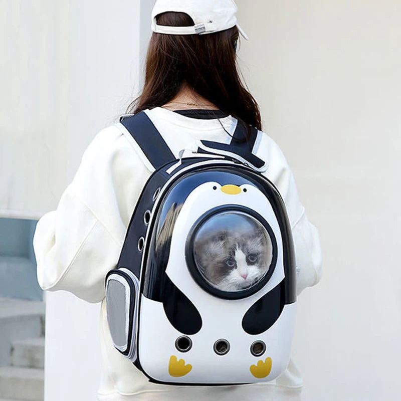 Cartoon Print Breathable Cat Backpack Carrier